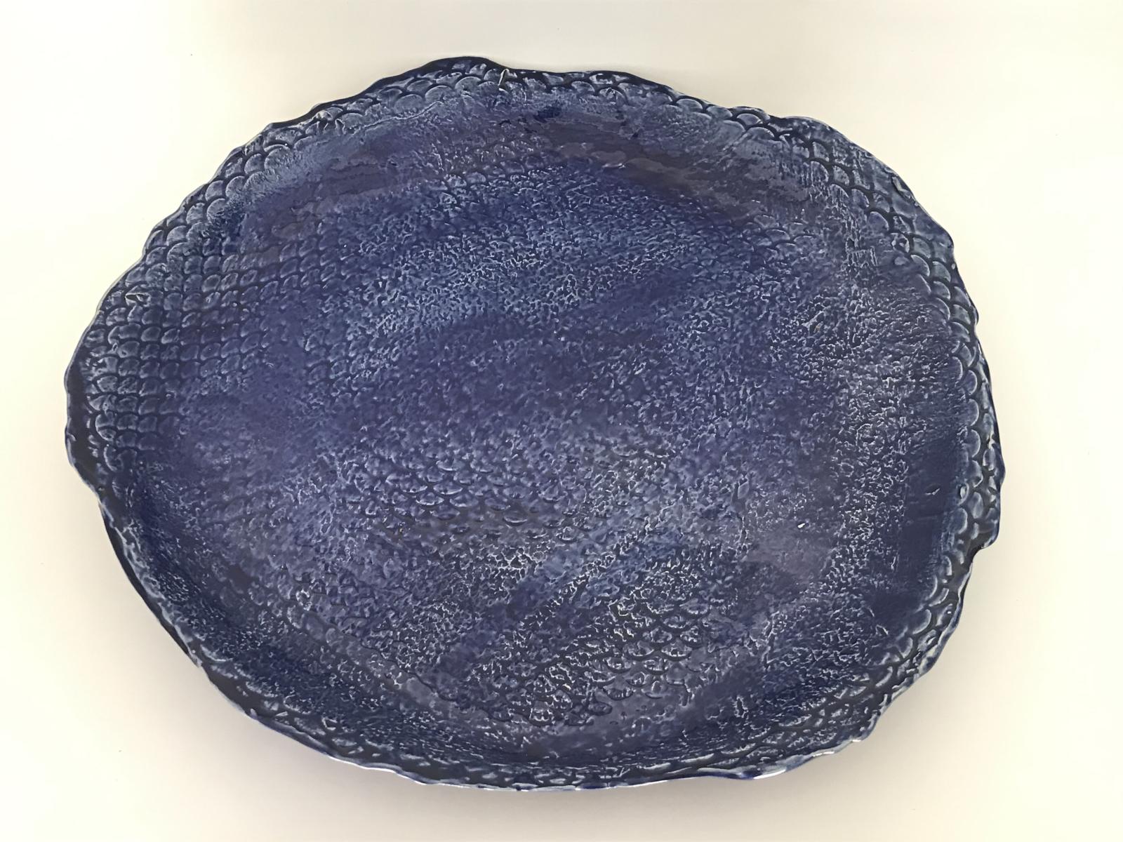 Cobalt Fish scale 13 inch Platter